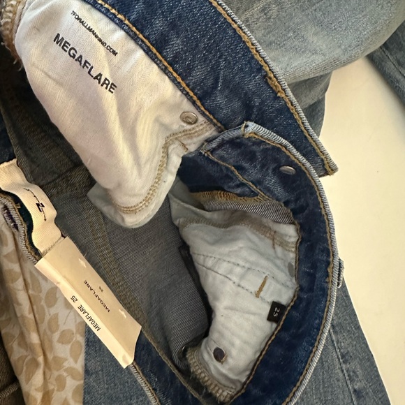 7 For All Mankind Lighter Wash Mega Flare High Rise? Women’s Denim Jeans NWT 25 - Picture 10 of 16